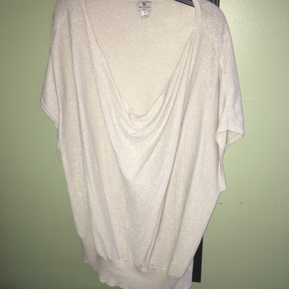 Worthington white shimmer sweater
